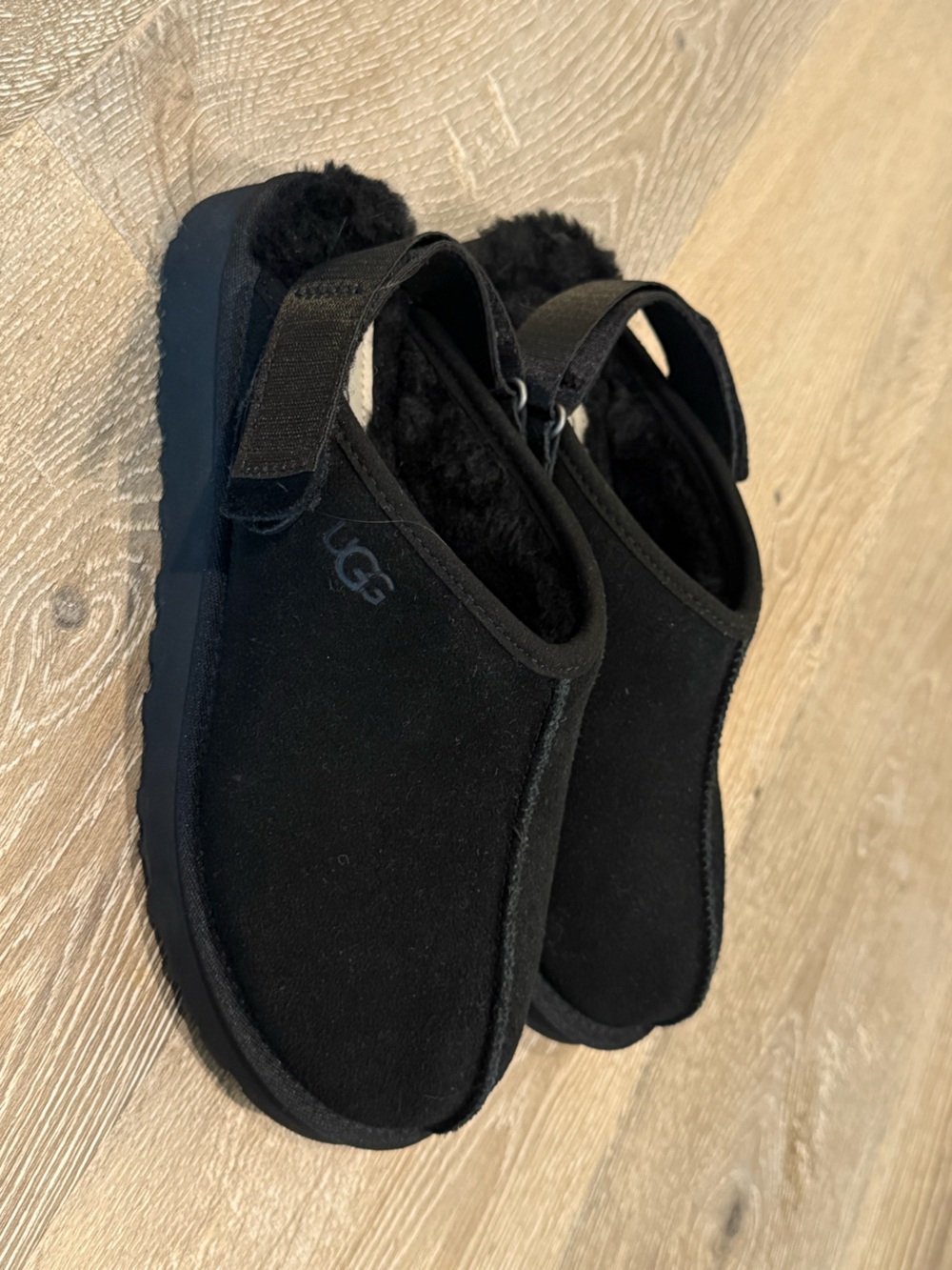 UGG Black Suede Backstrap Slip-On Clog - Picture 1 of 4
